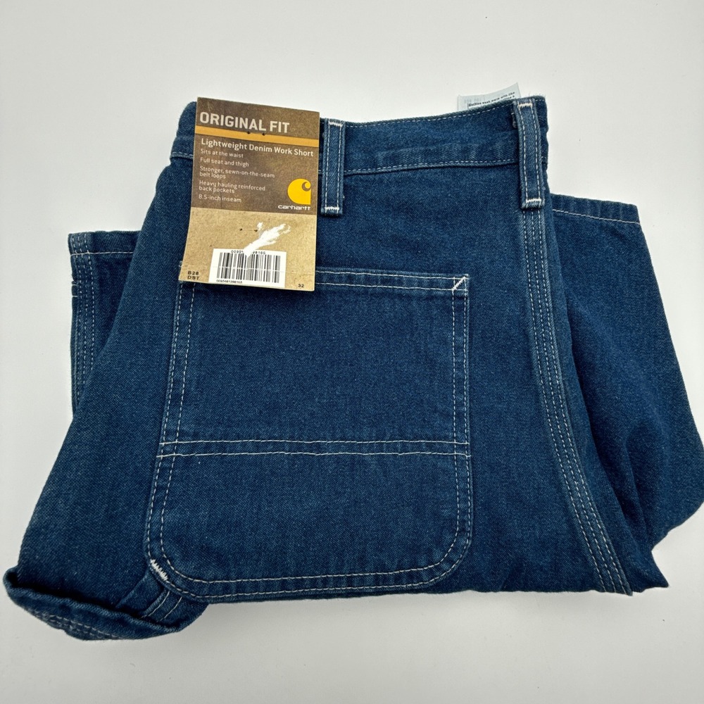Carhartt Lighweight Denim Jean Work Shorts Size 32 B28 Darkstone Wash NWT NOS‎